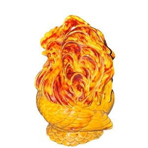 Vintage Atlantic Mold Ceramic Rooster Jar, Farmhouse‎ Kitchen Decor, Pottery